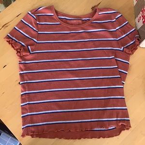American eagle orange striped crop top